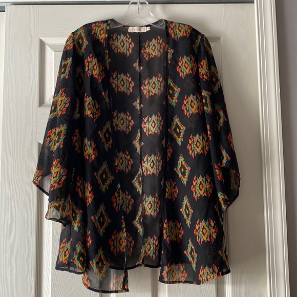 Francesca's Collections Tops - Francesca’s Sheer Black Kimono